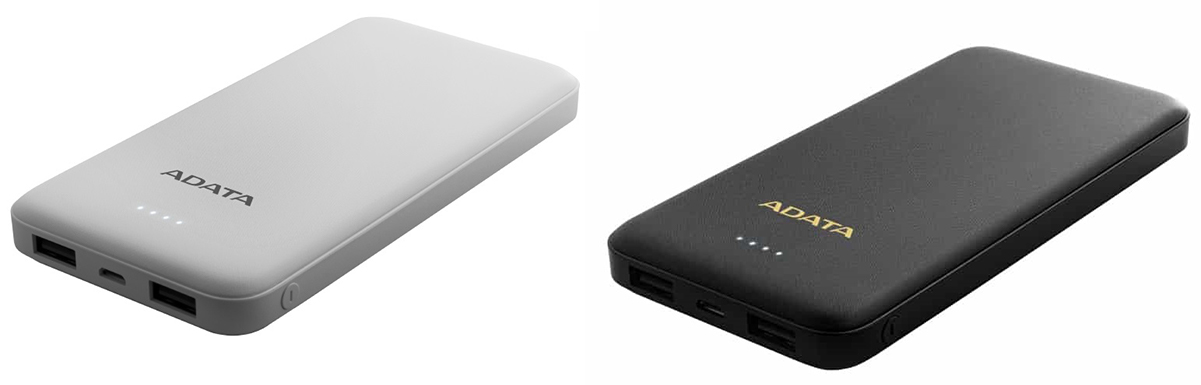 پاوربانک ADATA با ظرفیت 10000mAh در دو رنگ سفید و مشکی